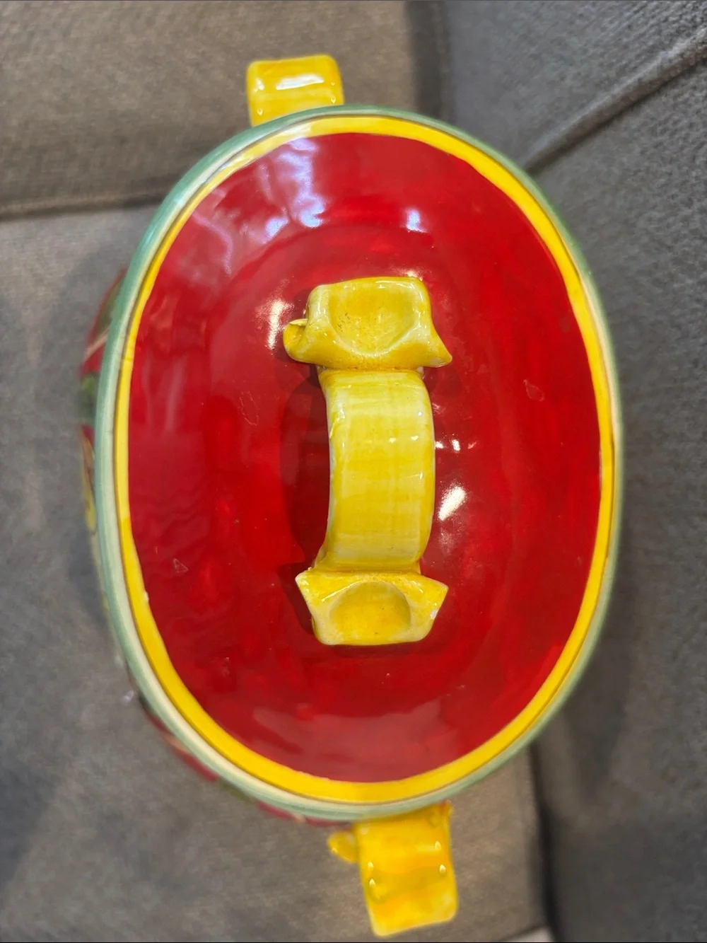 Hand-Painted Fruit Ceramic Canister - Red, Yellow, Green